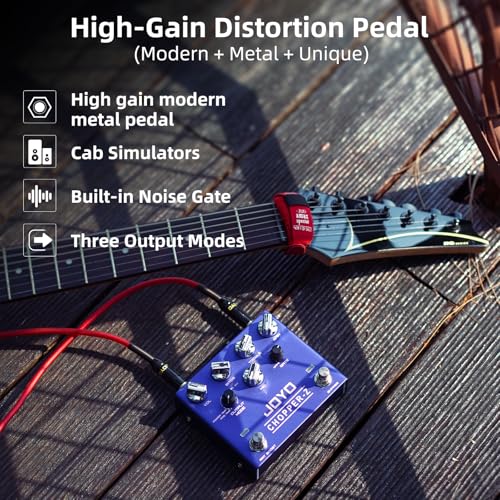 Image of JOYO High-Gain Amp Simulator Guitar Pedal, Built-in Noise Gate & 412 Cab Sim with 3-Band EQ & FAT BOOST, 3 Output Modes, Bypass (Chopper-Z R-18)