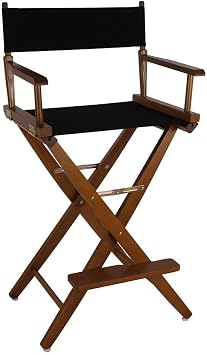 American Trails Extra-Wide Premium 30" Directors Chair Mission Oak Frame with Black Canvas, Bar Height