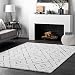 nuLOOM Lauren Lattice Shag Rug, 5' x 8', White