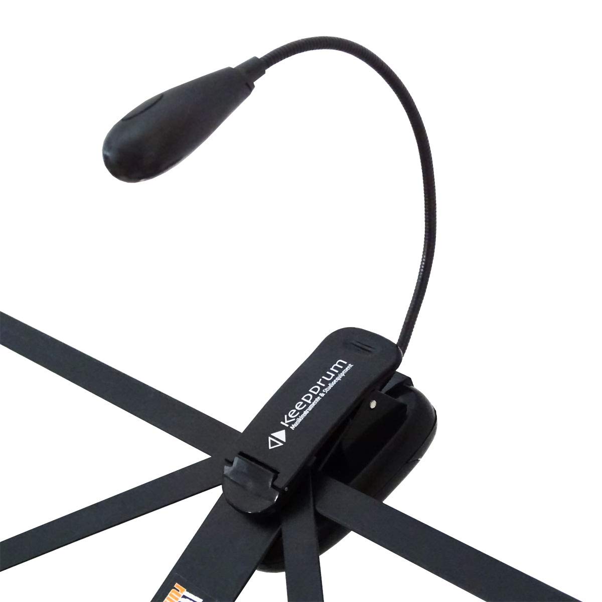 K&M 37855 ruka ultraleichter Aluminium Notenständer Schwarz + keepdrum Notenpult-Leuchte