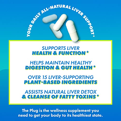 The Plug Liver Cleanse Detox & Repair, Fatty Liver Support Supplement Pills - 20 Herbal Liver Renew Health Capsules, Made With Milk Thistle, Turmeric & Vitamin B For Healthy Digestive & Immune System #TOP1