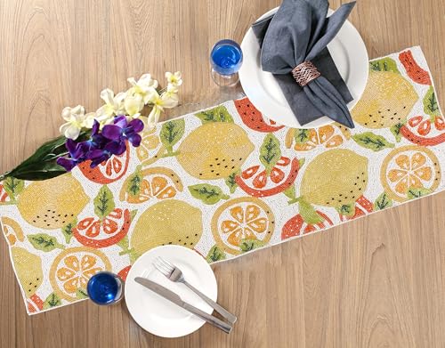 Elegant Handcrafted Beaded Runner 36 inch - 13x36 Inch Decorative Accent with Glass Beads & Durable Polyester Backing for Farmhouse, Bridal, & Holiday Décor (Multi) - ALPHA Living HOME by Alpha Living Home - Image 2
