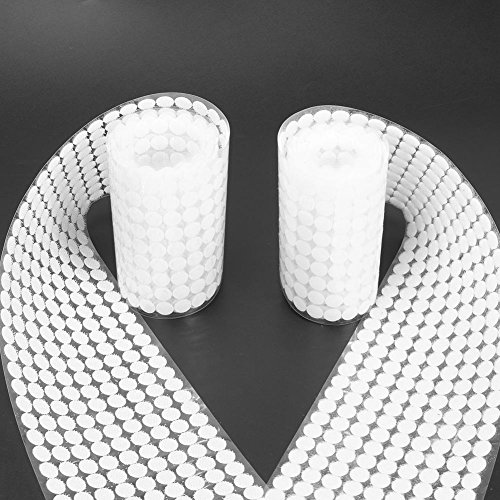 500 Pairs Sticky Back Coins Hook & Loop Double Sided Adhesive Disks Dot Fastener Tape White 10Mm #TOP2
