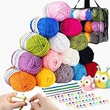 Häkelgarn 15 Farben 50g Acryl Wolle Zum Häkeln Stricken Handstrickgarn Sets Acryl Garn Häkelnwoll Tragbar Häkelset für Anfänger Kunsthandwerk Baumwolle für DIY-Häkelprojekt
