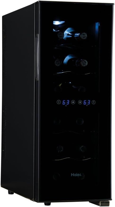 Haier 12-Bottle Dual Zone Curved Door with Smoked Glass Wine Cellar