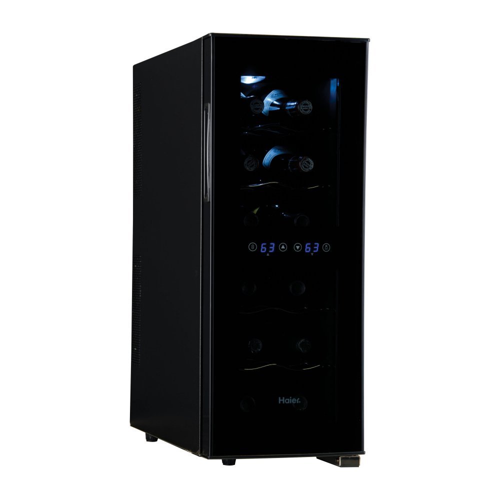 Haier 12-Bottle Dual Zone Curved Door with Smoked Glass Wine Cellar