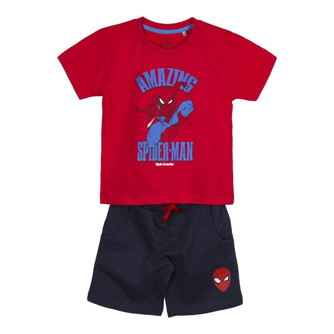 Completo Bambini Spiderman 2 Pezzi - Maglietta E Pantaloncini In Cotone 100% Unisex, Licenza Ufficiale - Foto 8