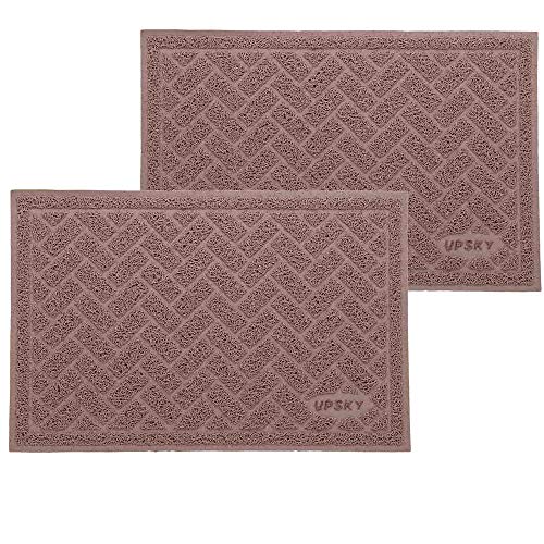 Upsky Double Large Cat Litter Mat (24'' X 20'' X 2 Pieces), Premium Traps Litter From Box And Paws, Scatter Control For Litter Box, Soft On Sensitive Kitty Paws, Easy To Clean, Durable (Champagne) #TOP6