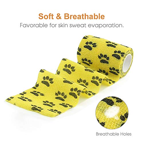 AUPCON Vet Wrap Self Adherent Wrap Cohesive Bandage Animal Bandage Self Adhesive Bandages for Horse, Pets & Ankle Sprains & Swelling 3 Inches