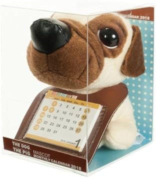 Amazon 18年版 卓上 The Dog ぬいぐるみパグ カレンダー 文房具 オフィス用品