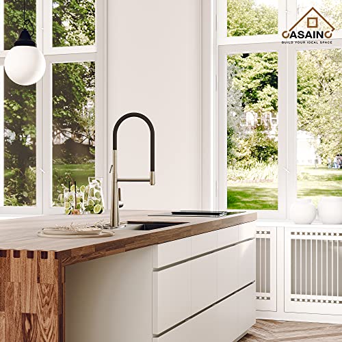 Casainc Kitchen Faucet Matte Black, 2 Open Mode 23.13In H Touch On Faucet For Kitchen Sink 1.8Gpm Faucet With Towel Rack, High Kitchen Faucet Lead-Free Copper Commercial Kitchen Faucet… #TOP3