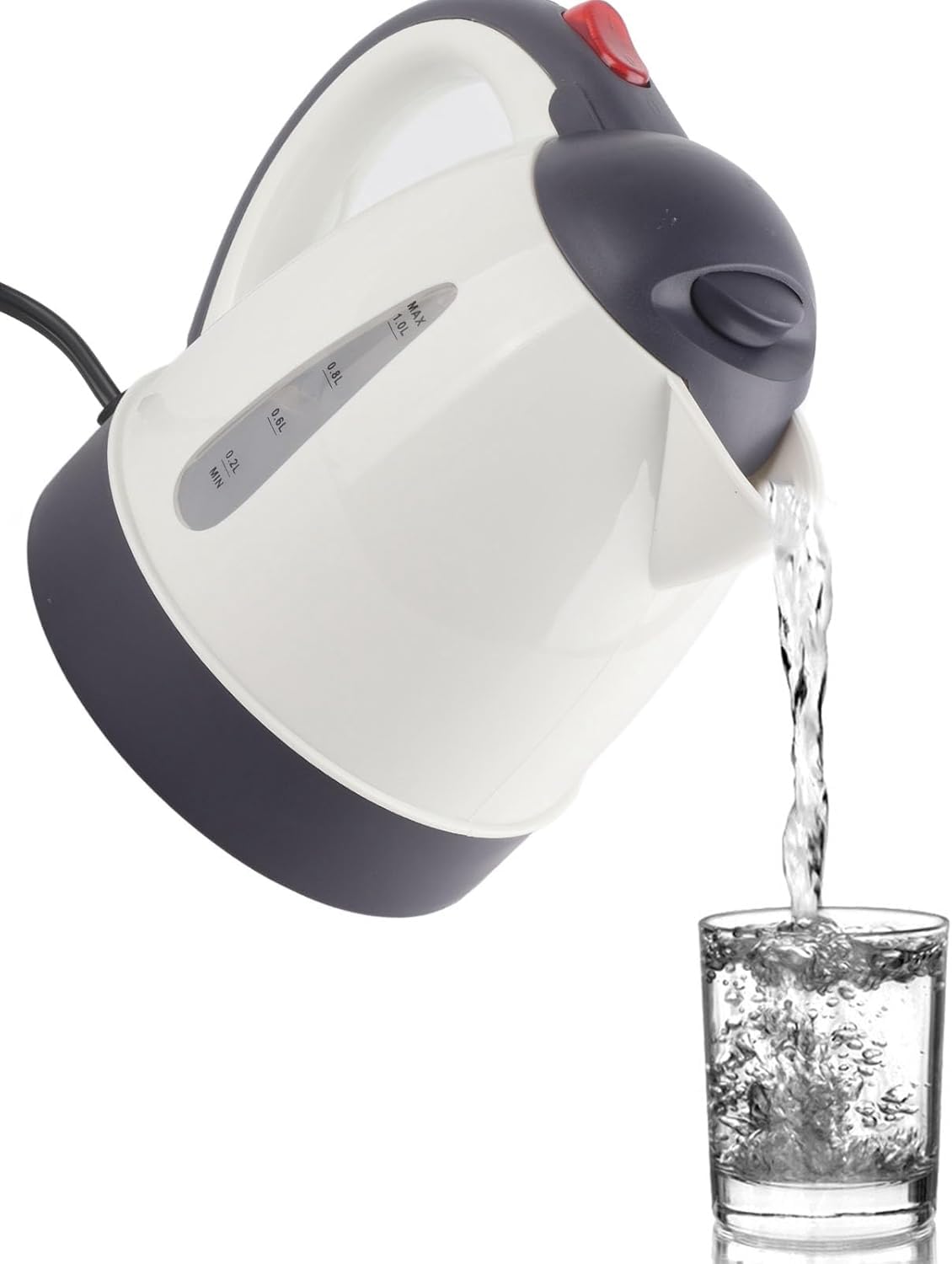 Ejoyous Hervidor de Agua Portátil, 1000 Ml 24 V Hervidor Eléctrico Portátil para Coche CamiónBotella de Calentador de Agua de Acero Inoxidable, Botella para Té Y Café, Calentador Rápido
