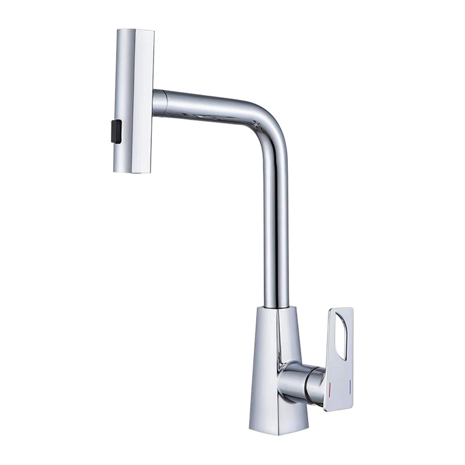 Fanjubei Electroplating Kitchen Copper Vegetable Washing Basin Rotating Pull-Out Faucet, Electroplated