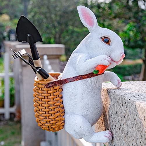 Wondhome Rabbit Sculpture Flower Pot Hugger Figurines The Climbing Rabbit Tree Hugger Outdoor Decor Polyresin Garden Gifts Animal Hugger #TOP6
