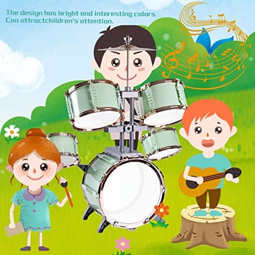 Children's Jazz Drum Set - Children's Educational Instrument Toy Set Rock Jazz Drum Set Percussion Instrument Music Enlightenment Education Toy Suitable for 3-8 Year Old Boys and Girls Gift 5 51WN9QL7NuL. AC
