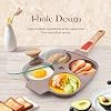 RANX INGST Ceramic Egg Frying Pan with Lid, Nonstick 4 Cup Fried Egg Pan with Detachable Handle, Omelette Pan Induction Compatible - Brown #1