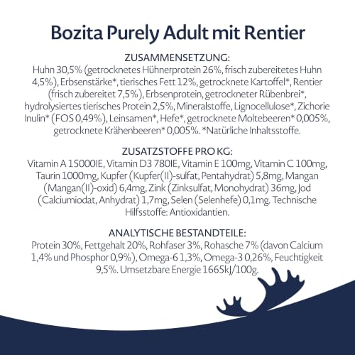 Bozita Dog Purely Adult Active Rentier Grain Free 2,5kg