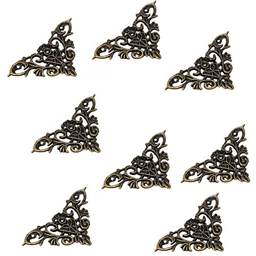 Milopon 8 Vintage Antike Schreibtisch Kantenabdeckung Eisen Kasten Eckenschutz Dekorative Kantenschutz Tisch Kantenabdeckung Bronze Packung