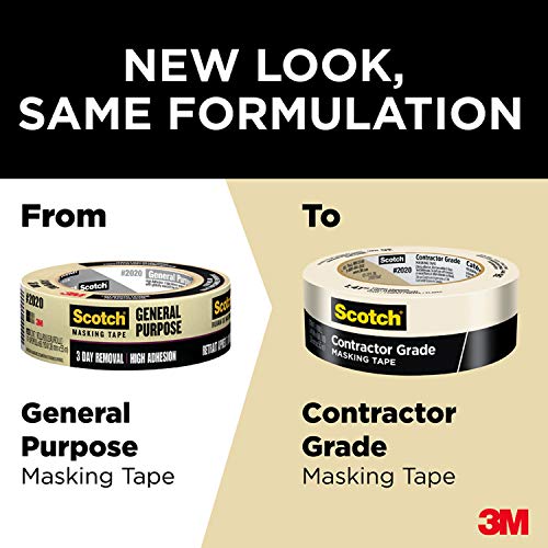Scotch Contractor Grade Masking Tape, 0.94 inches by 60.1 Yards (540 Yards Total), 2020, 9 Rolls by Scotch - Image 3