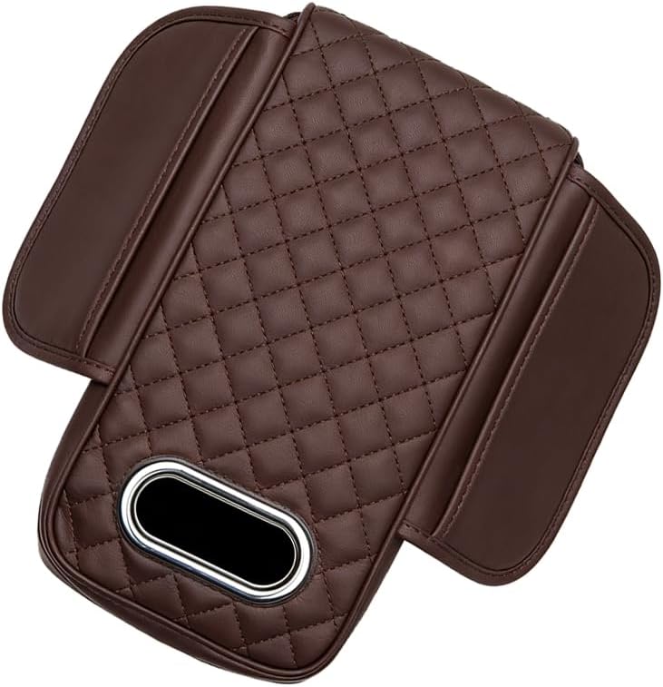 Car Armrest Cover for Polestar 4 (P419 2024-2025 2026),Center Console Pad Cushion Protector,Anti-Scratch Waterproof Armrest Storage Box Lid Guard,Interior Accessories,Brown