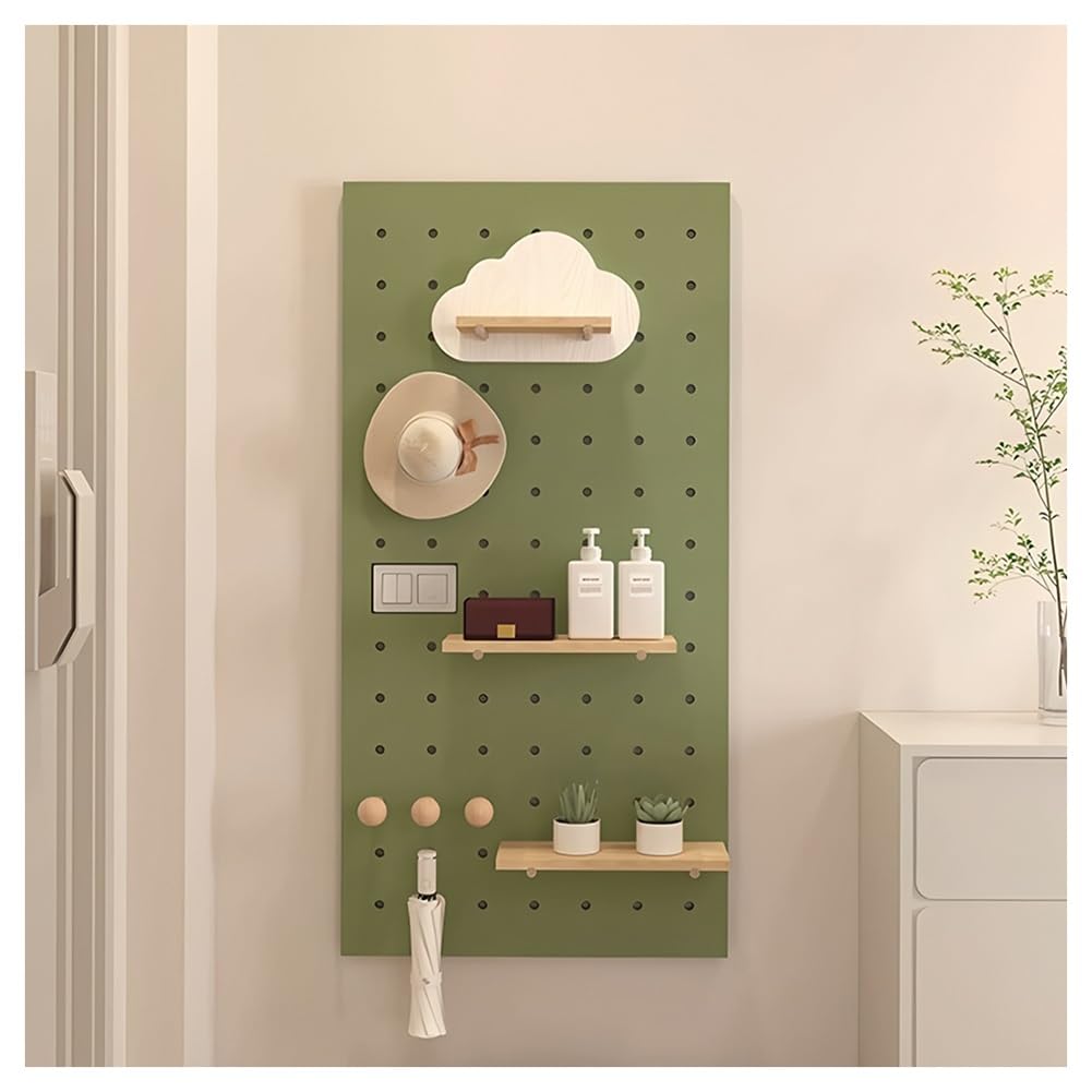 Kit de exhibición modular de tablero perforado de madera, organizador de pared multifuncional para herramientas y accesorios, ideal para cocina, dormitorio, oficina y baño