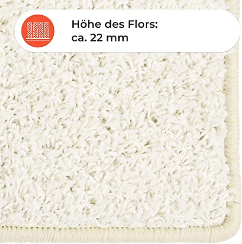 casa pura Shaggy-Teppich Barcelona (Creme, 200 x 150 cm) – Ansicht 3