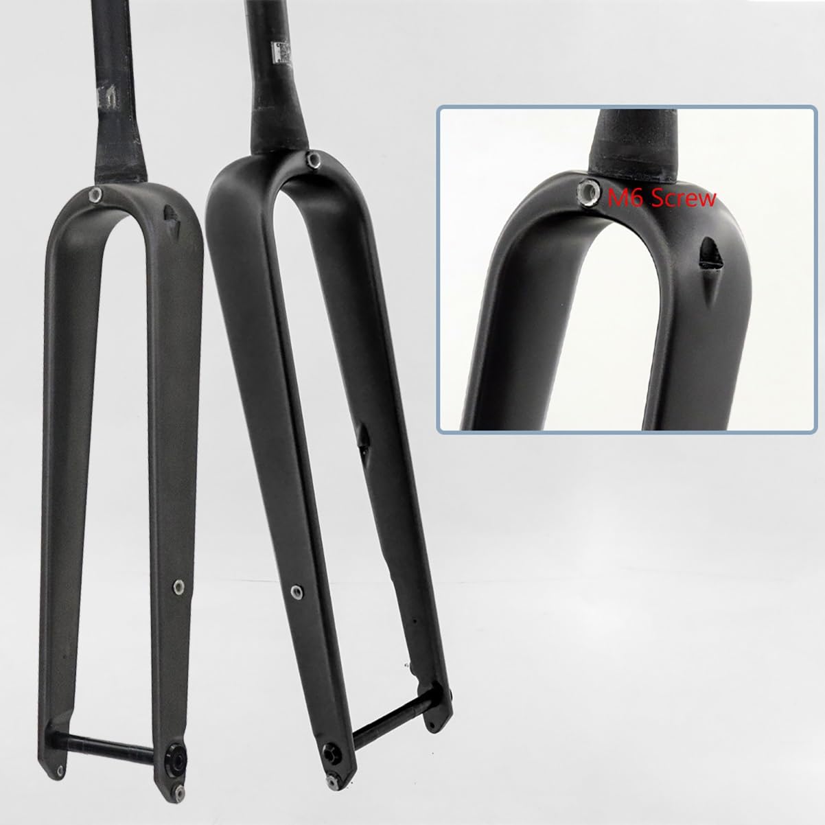 Gravel 700C Carbonfaser-Rennrad-Starrgabel 100 x 12 mm Steckachse 1-1/2 Gewindeloses konisches Rohr Scheibenbremslicht