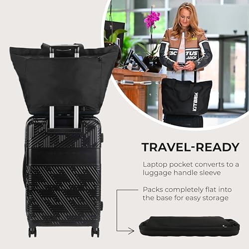 KitBrix ToteBrix Tote Bag with Zipper, Solid Waterproof Base - Laptop Pocket, Phone Pocket, Luggage Handle Sleeve4