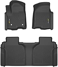 Floor Mats Cargo Liners, Compatible with Chevy Silverado GMC Sierra Crew Cab 2019-2025, 1st & 2nd Row 3PCS, All Weather Full Cover Protection