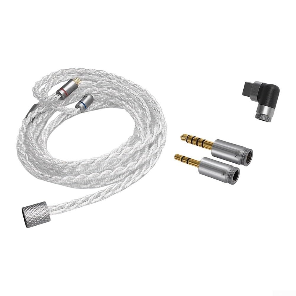 Câble audio haute fidélité type C 3,5 mm 4,4 mm plaqué argent pour console de jeu TV 1,2 m (3 en 1)