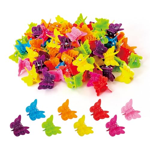 50 Pieces Assorted Color Butterfly Hair Clips, Beautiful Mini Butterfly Hair Clips Hair Accessories...
