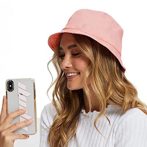 Image of Bucket Hat for Women Men, Reversible Cotton Summer Sun Beach Cap Solid Color Style