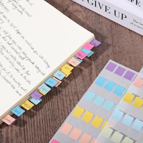 Image of 480 Pcs Sticky Index Tabs, Colored Book Sticky Tabs for Notebooks, Repositionable Page Tabs for Notebooks File Classification (0.5x1inch)