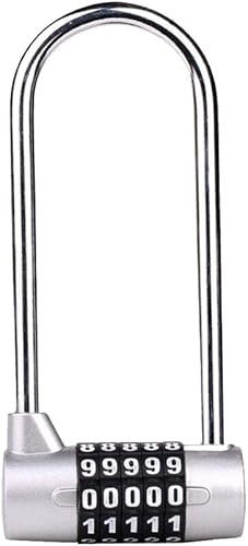 Tumecos Candado de grillete largo Candado de aleación de zinc sólido Grillete largo extendido para contenedor de envío Garaje Almacén (Plata)