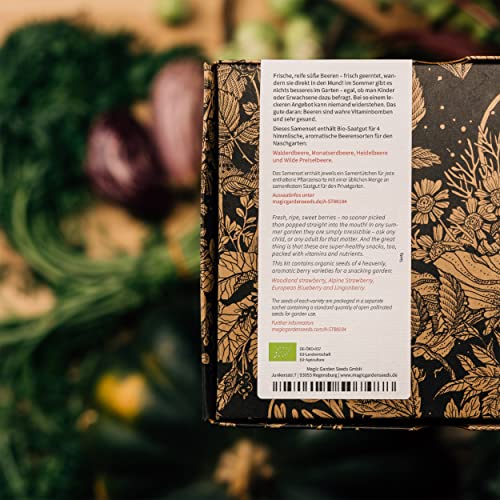 Beeren-Naschgarten (Bio) - Samen-Geschenkset mit 4 himmlischen, aromatischen Beerensorten für die Aussaat