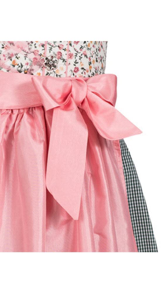 Nübler Dirndl Mädchen NINA - 3-teiliges Set mit Dirndlkleid, Trachtenbluse & Schürze im traditionellen Stil - Original bayerische Tracht, Hochwertige Qualität, Weiß-Rosa