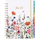Planner 2026-2027 - Jul. 2026 - Jun. 2027, Academic Planner 2026-2027, 26-27 Planners Weekly and Monthly with Colorful Tabs, 6.3' x 8.4', Hardcover with Back Pocket + Thick Paper + Twin-Wire Binding - Flowers