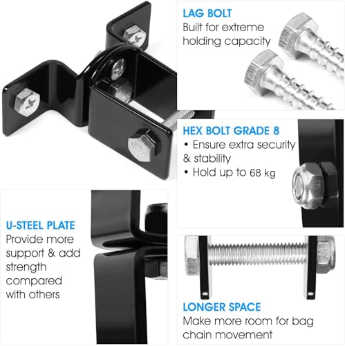 Yes4All SNGY Punching Bag Hangers, Black, silver, Ceiling Hook Suspension for Punching bag Yoga, Chair, Boxing Bag, MMA - Image 3