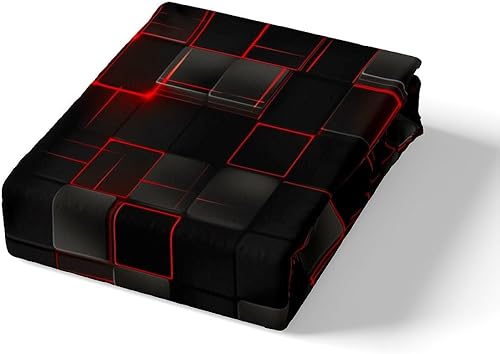 Miniatura 5 de Manfei Juego de funda de edredón abstracta tamaño King, moderno juego de ropa de cama geométrica cuadrada de 3 piezas para decoración de dormitorio