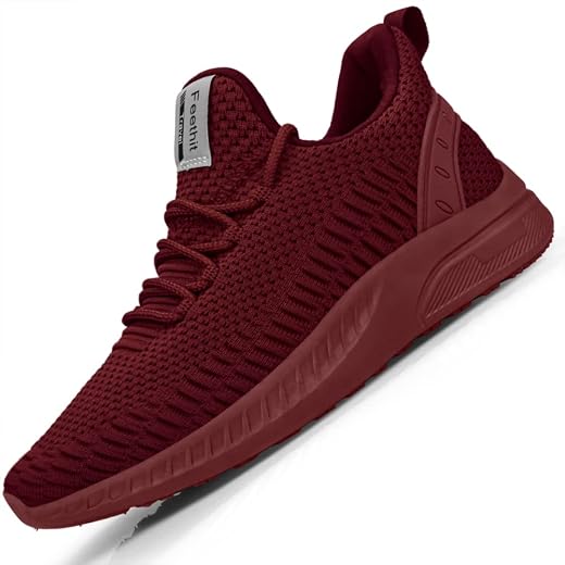 Feethit Tênis de caminhada masculino sem cadarço, tênis de corrida antiderrapante, tênis de corrida leve, de malha respirável, tênis fashion