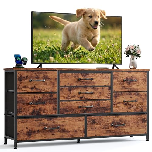 Furnulem 45” Long Dresser for Bedroom, TV Stand with Storage,