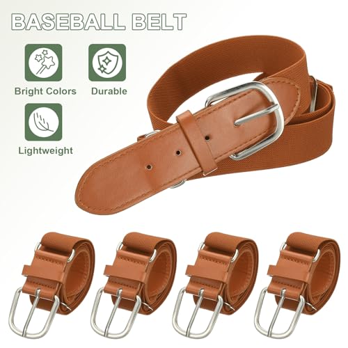 Ceintures de baseball avec bande élastique extensible marron et boucle réglable - 5