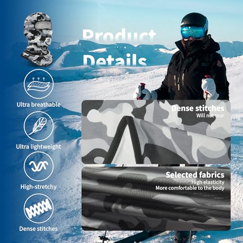 Image of YESLIFE Balaclava Ski Mask for Men and Women, Winter Face Mask, Shiesty for Skiing, Snowboarding & Motorcycle