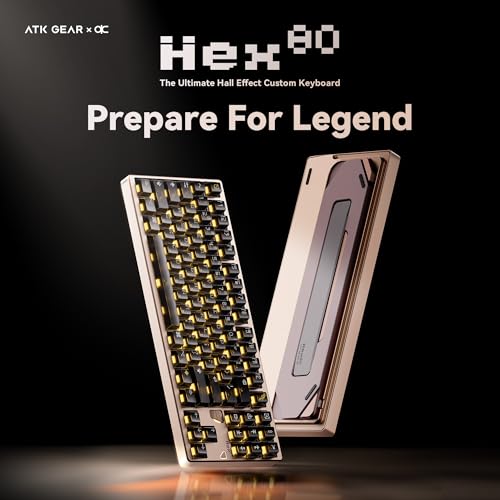 Image of ATK x QK Hex80 HE Magnetic Gaming Keyboard, 80% TKL, CNC Aluminum, Hall-Effect Ti Switches, 8 kHz Polling, Rapid Trigger, RGB Backlight (Baby Pink)
