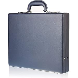 Tassia Schmaler Business Attachékoffer – Akten Tasche PU Lederoptik – Laptoptasche Für Business – Aktenkoffer Schwarz Mit Zahlenschloss (Dunkelblau)