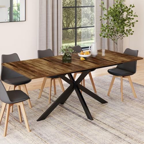 Table à manger extensible rectangle au design industriel moderne - 3