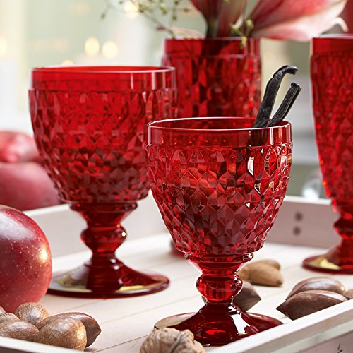 Villeroy & Boch Boston Red Crystal Wine Goblets #TOP11
