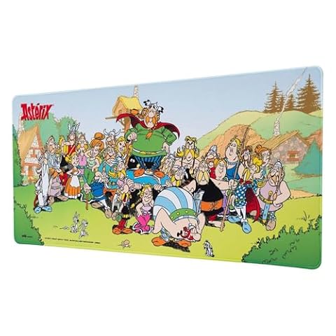 Erik Oficjalna podkładka pod mysz Asterix XXL na biurko, 80 x 35 cm, antypoślizgowa gumowa podkładka pod mysz, podkładka pod mysz do gier, klawiatura Asterix And Obelix
