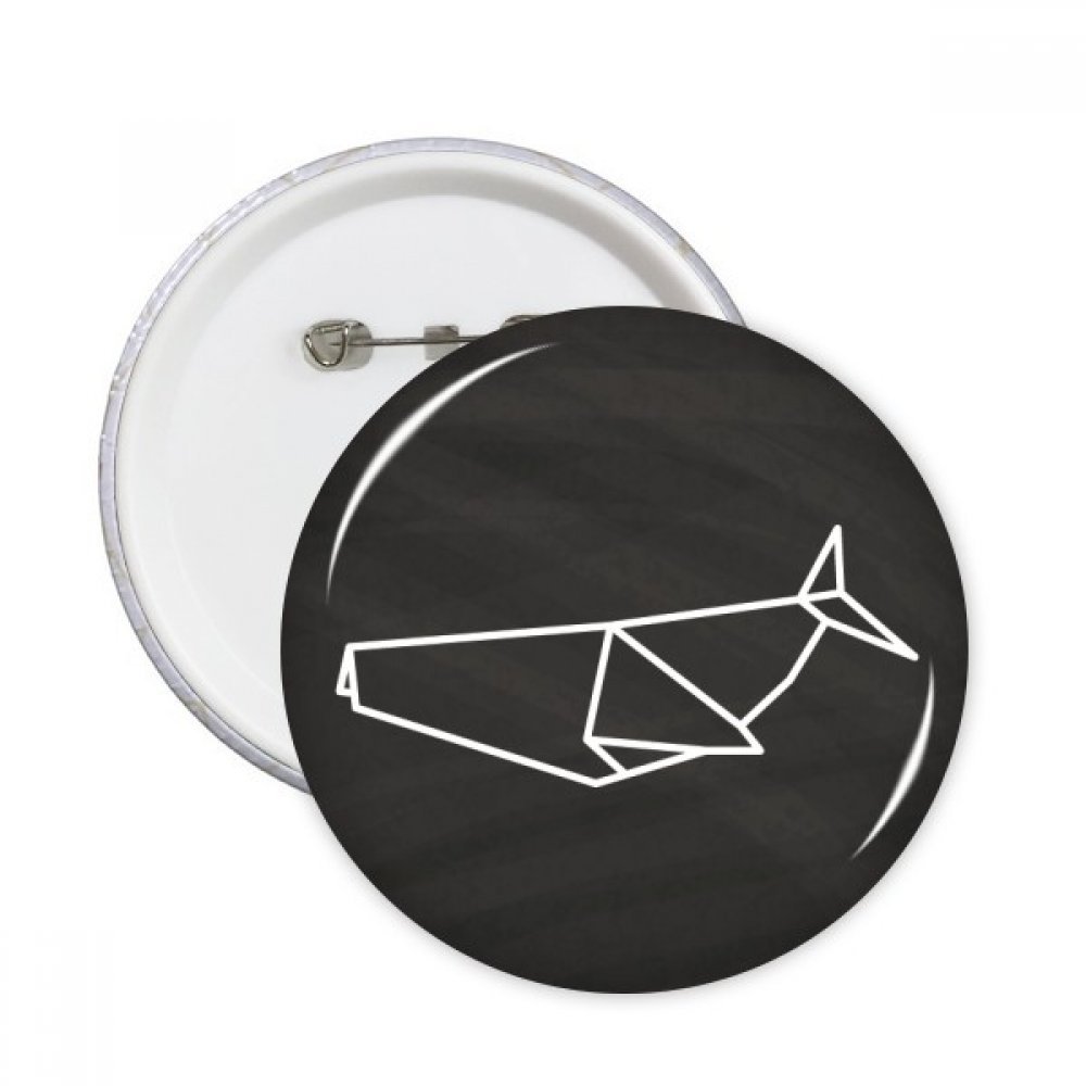 Badge Requin Origami DIYthinker Broche Géométrique Ronde M - 3