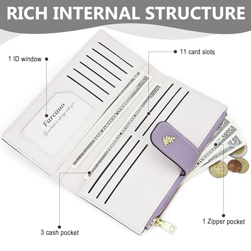 Wallet Women Slim Wallets for Women Cute Thin Purple Women's Wallet Kawaii Flower Womens Ladies Card Holder Wallets4